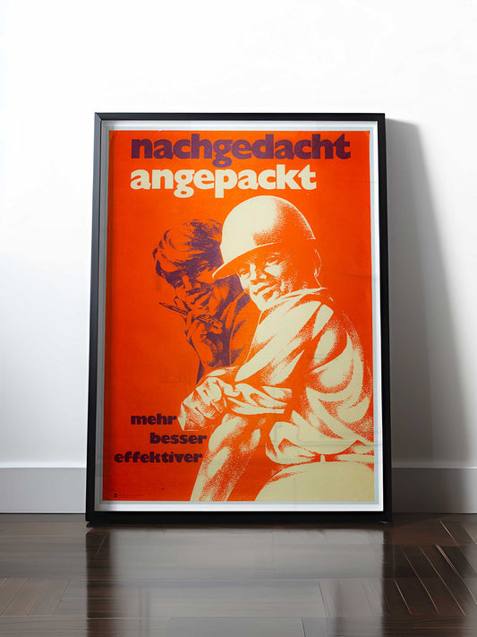 Historisches DDR Poster (A4 | A3 | A2 | A1) • DDR: NACHGEDACHT ANGEPACKT