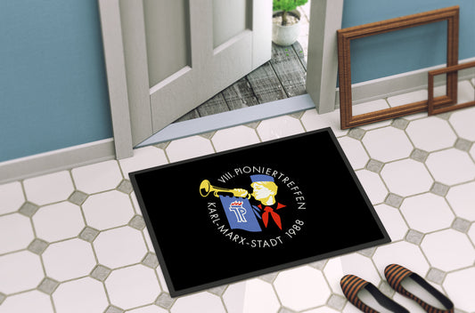 DDR Ostalgie Fussmatte / Abtreter •  8. PIONIERTREFFEN KARL-MARX-STADT
