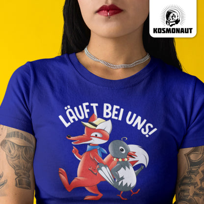 DDR Ostalgie Shirt Mädels • UNSER SANDMÄNNCHEN - HERR FUCHS & FRAU ELSTER, LÄUFT BEI UNS!