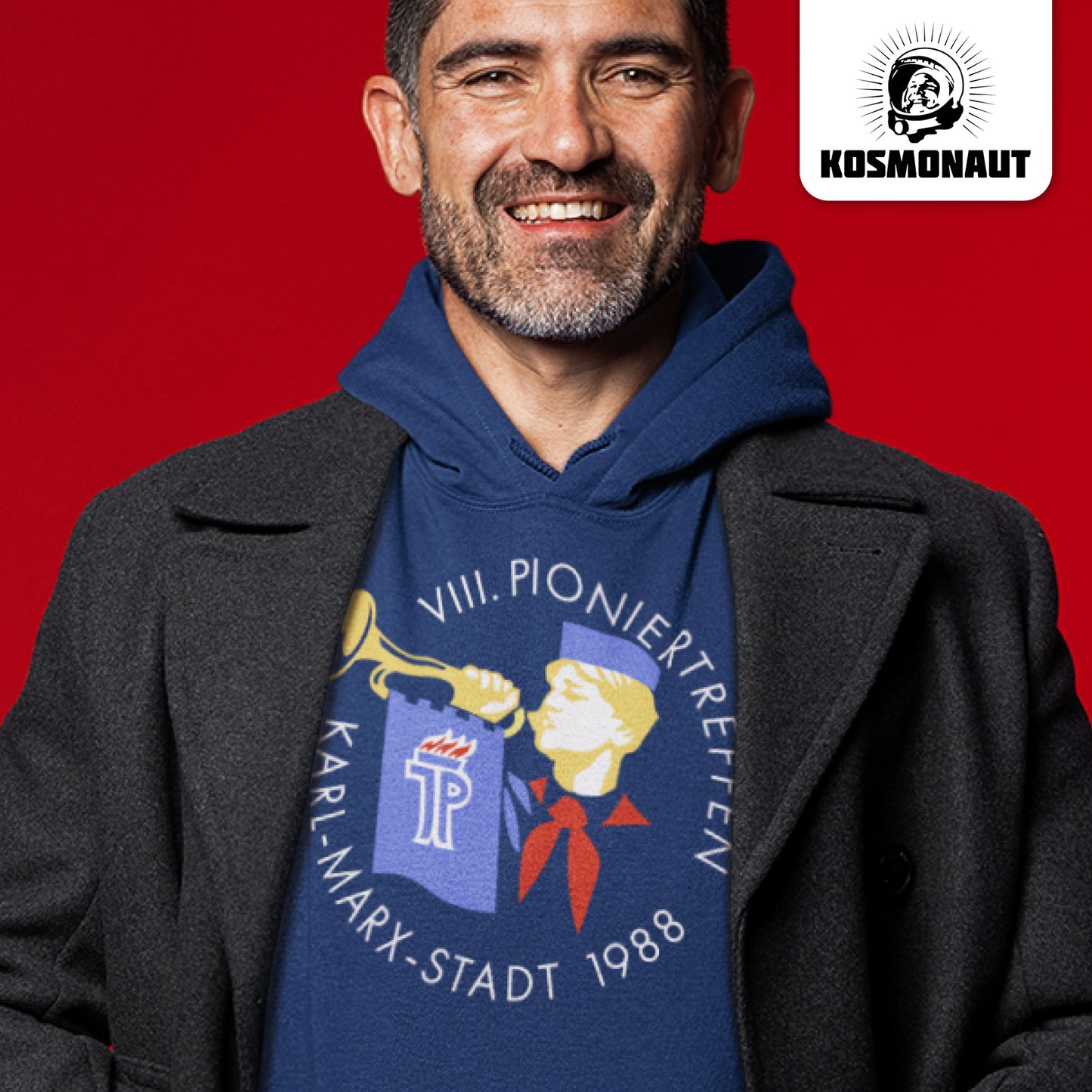 DDR Ostalgie Kapuze / Organic Hoodie Unisex • PIONIERTREFFEN KARL MARX STADT - DUNKEL