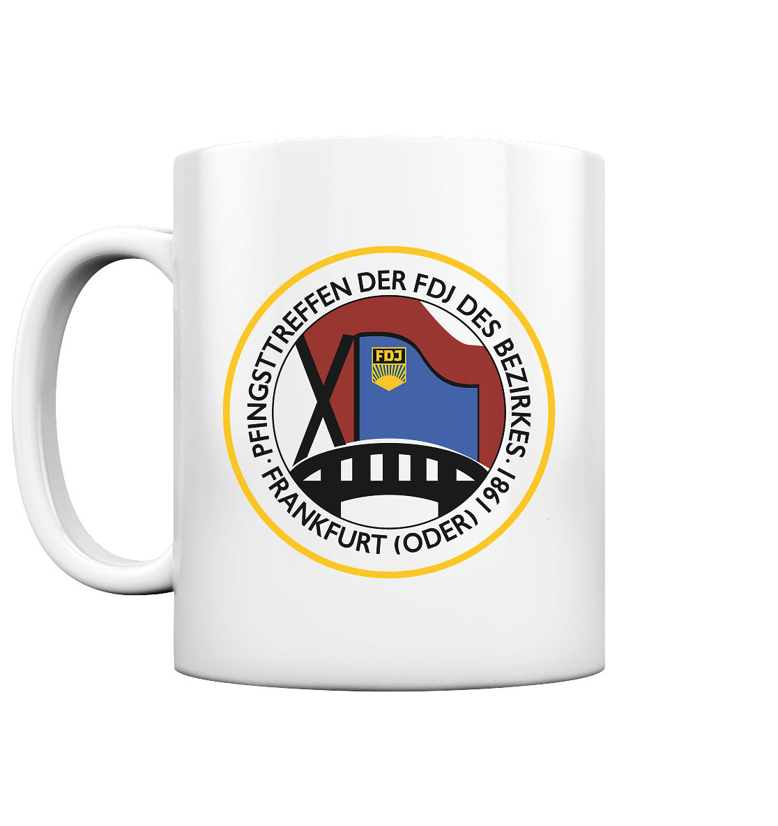DDR Ostalgie Tasse • FDJ PFINGSTTREFFEN FRANKFURT ODER - 1981