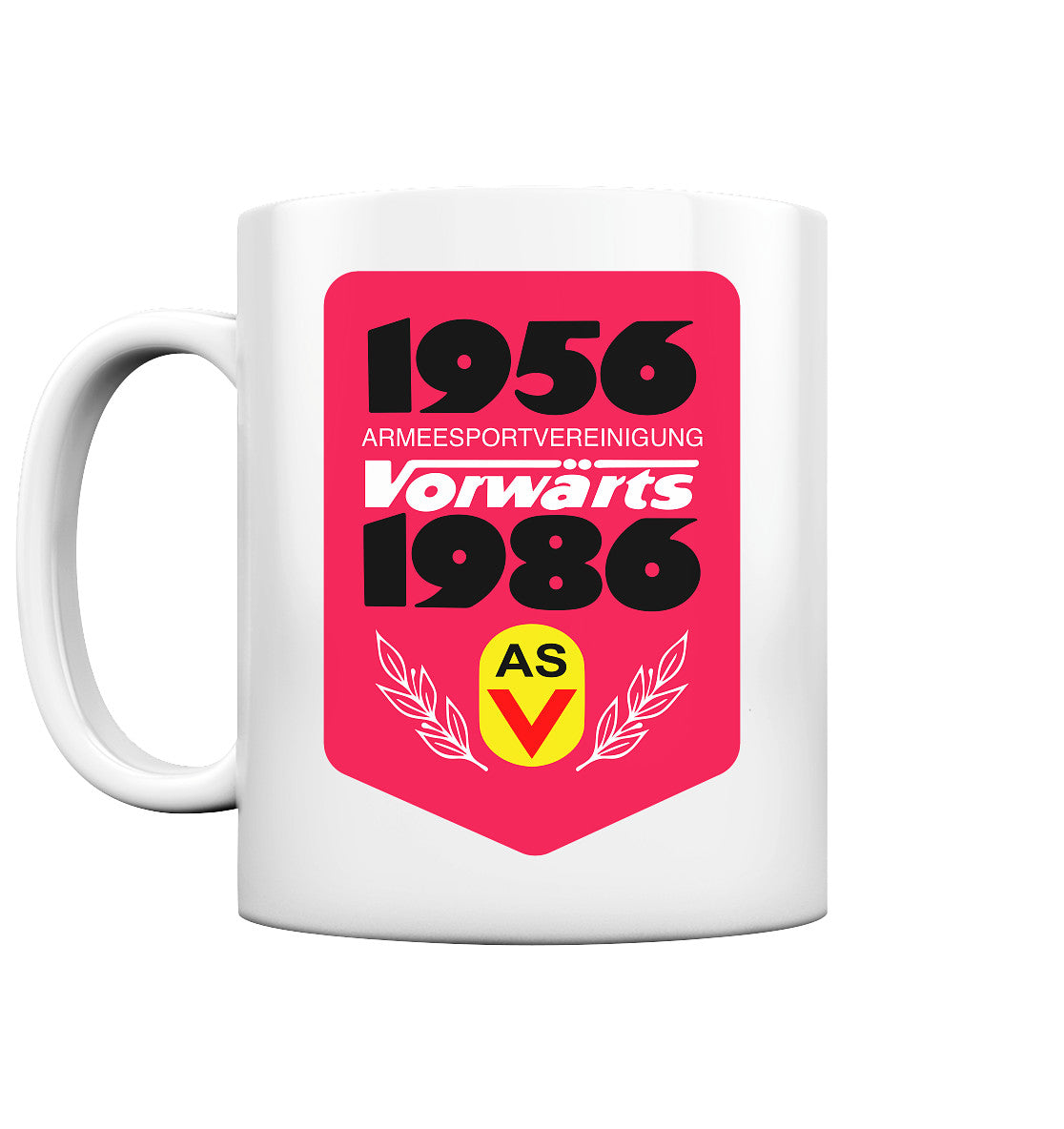 DDR Ostalgie Tasse •  ARMEESPORTVEREINIGUNG VORWÄRTS 1956-1986, BRUST BADGE
