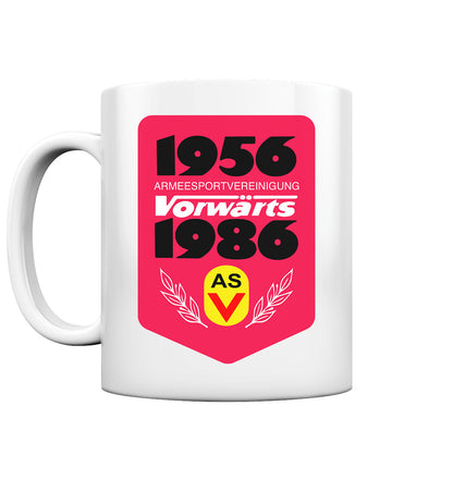 DDR Ostalgie Tasse •  ARMEESPORTVEREINIGUNG VORWÄRTS 1956-1986, BRUST BADGE