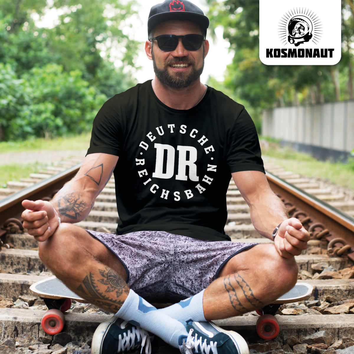 DDR Ostalgie Shirt Unisex • DR - DEUTSCHE REICHSBAHN - dunkel