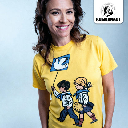DDR Ostalgie Shirt Unisex • KLEINE WEISSE FRIEDENSTAUBE - ILLUSTRATION UNSERE FIBEL