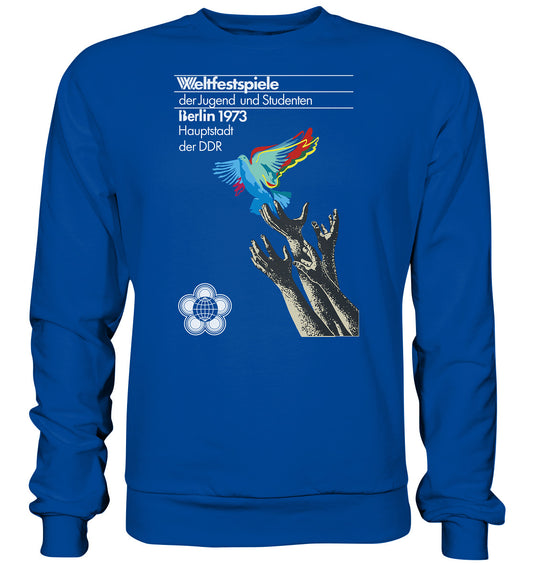 DDR Ostalgie Pullover Unisex • WELTFESTSPIELE BERLIN, DDR 1973 - FRIEDENSTAUBE
