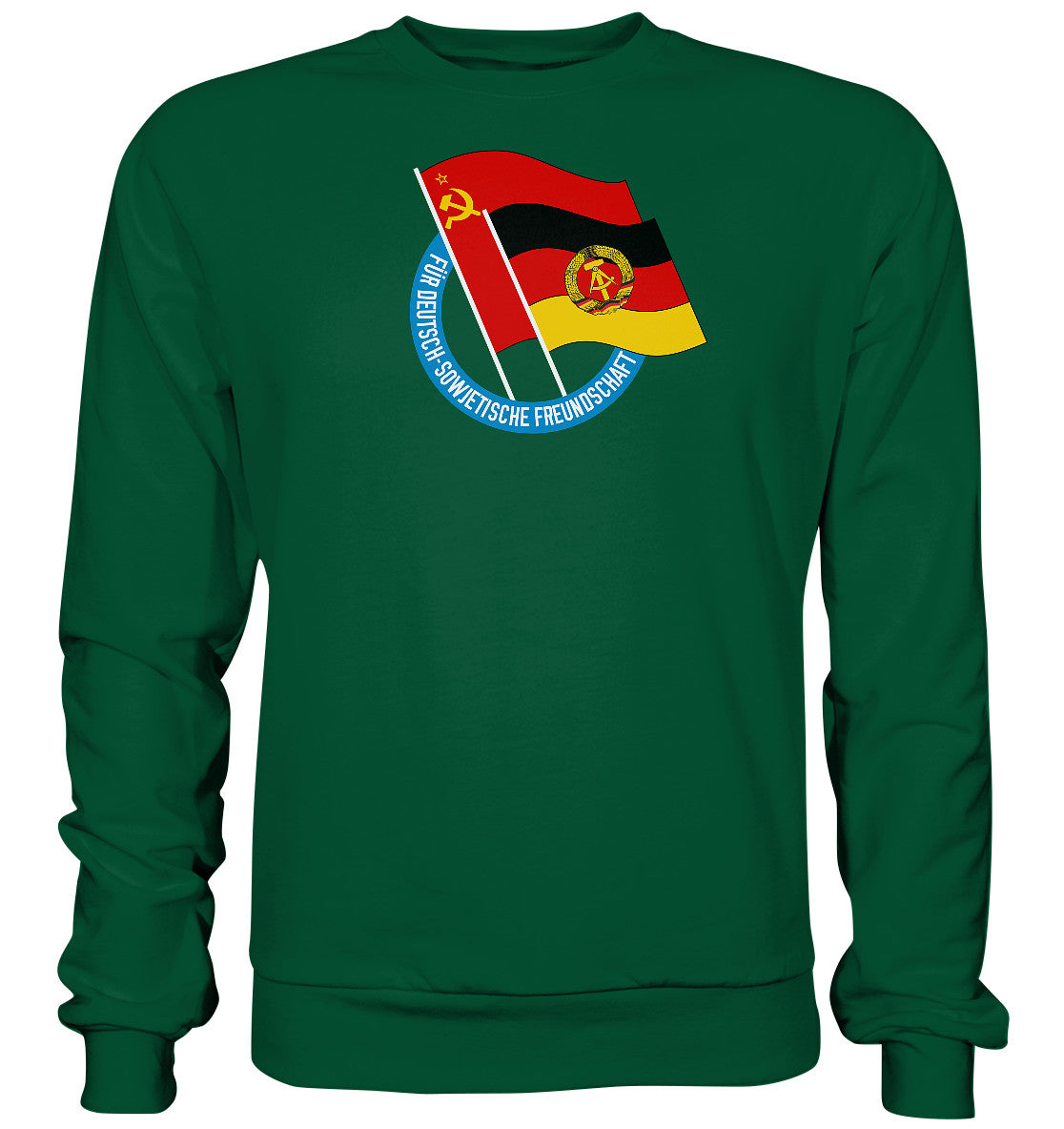 DDR Ostalgie Pullover Unisex • DEUTSCH SOWJETISCHE FREUNDSCHAFT - dunkel