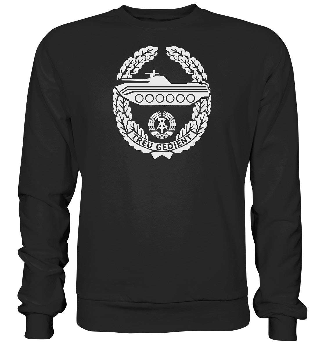 DDR Ostalgie Pullover Unisex • NVA-ORDEN - TREU GEDIENT - MOT. SCHÜTZENTRUPPEN -