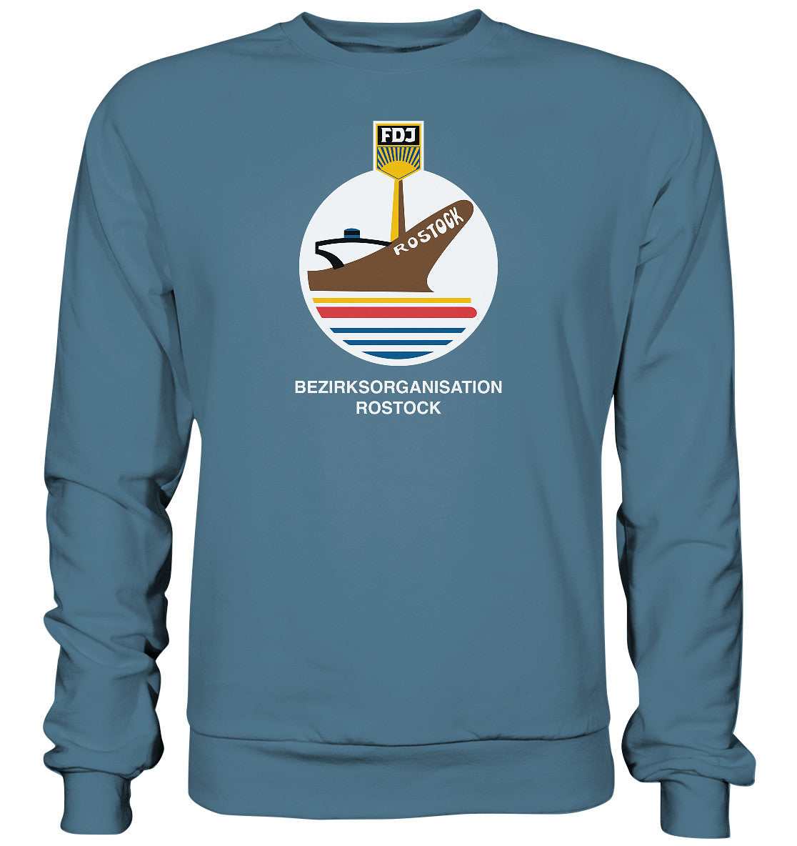 DDR Ostalgie Pullover Unisex • FDJ BEZIRKSORGANISATION ROSTOCK