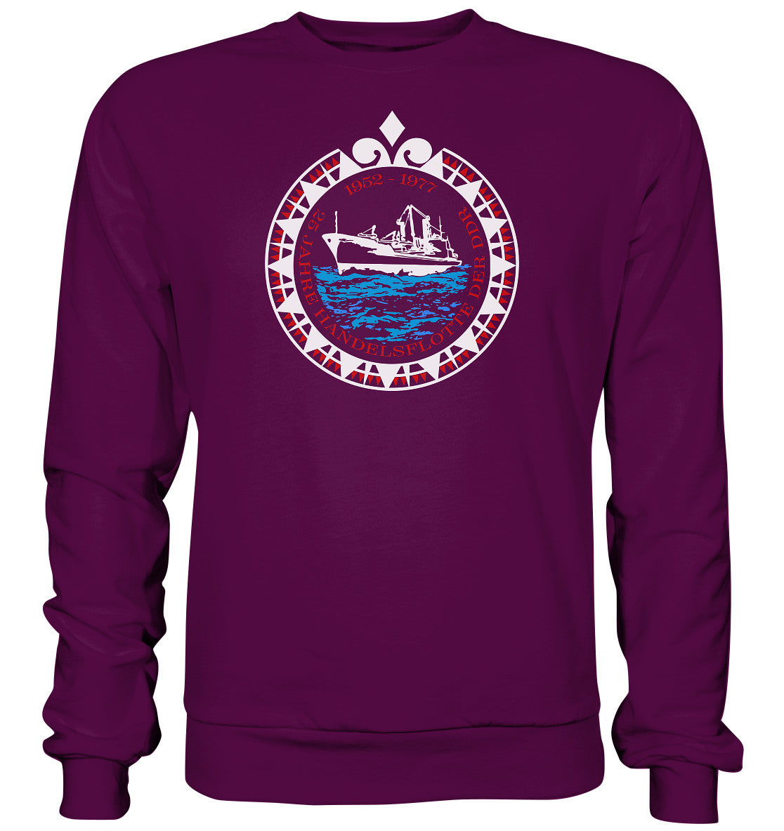 DDR Ostalgie Pullover Unisex • 25 JAHRE HANDELSFLOTTE DER DDR - dunkel