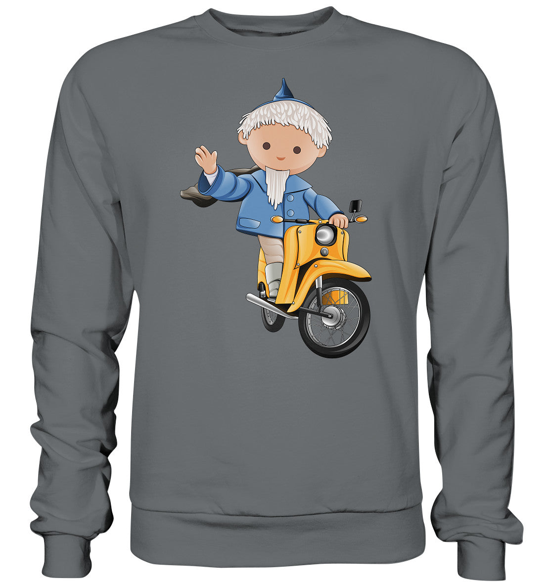 DDR Ostalgie Pullover Unisex • UNSER SANDMÄNNCHEN - AUF DER SCHWALBE - BLAU (PU-137, 1973)