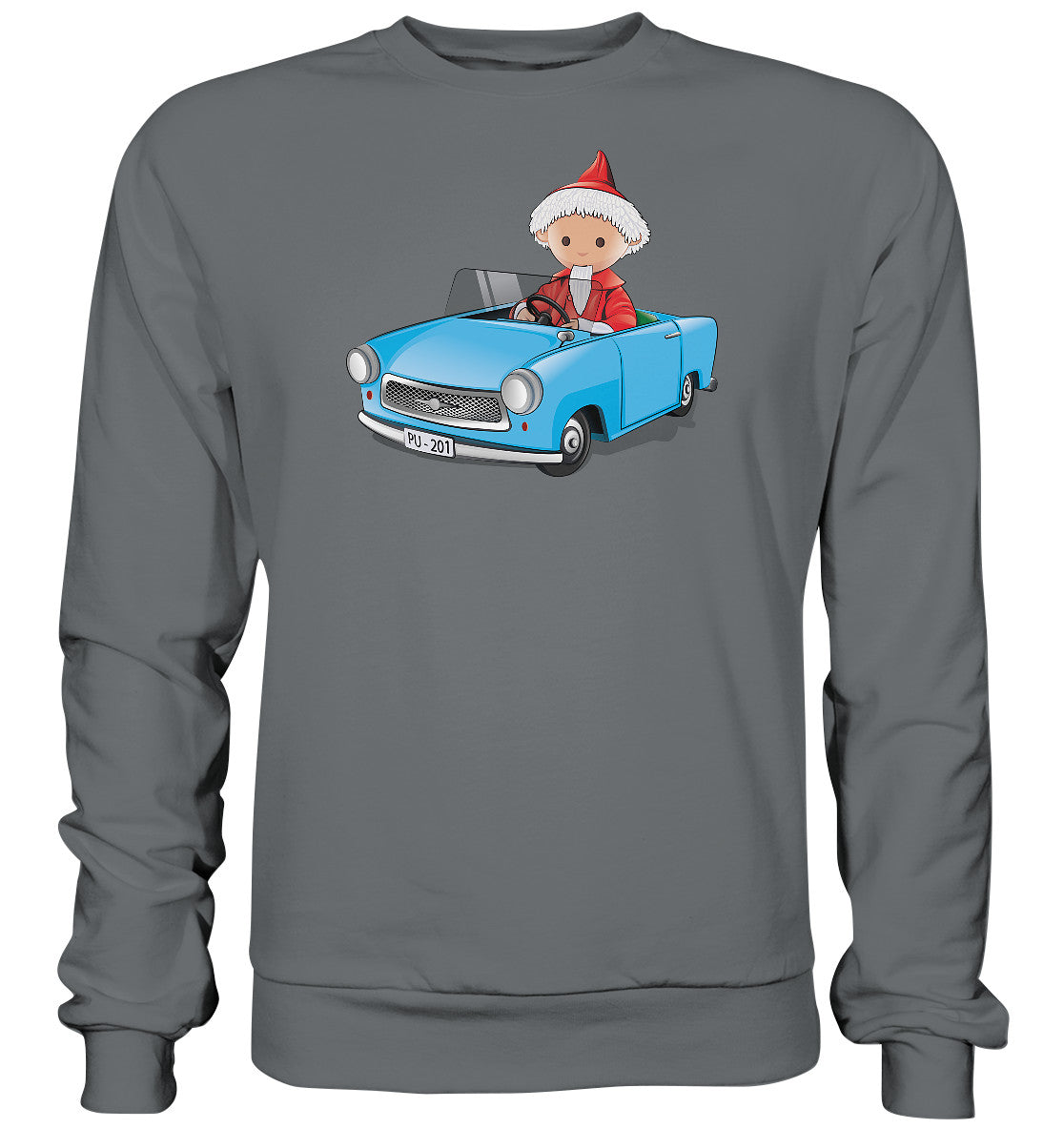 DDR Ostalgie Pullover Unisex • UNSER SANDMÄNNCHEN - TRABI-CRUISER (PU-201)