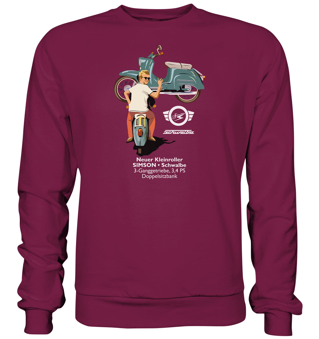 DDR Ostalgie Pullover Unisex • SIMSON SCHWALBE - ORIGINAL WERBUNG 1964 - PLAKAT