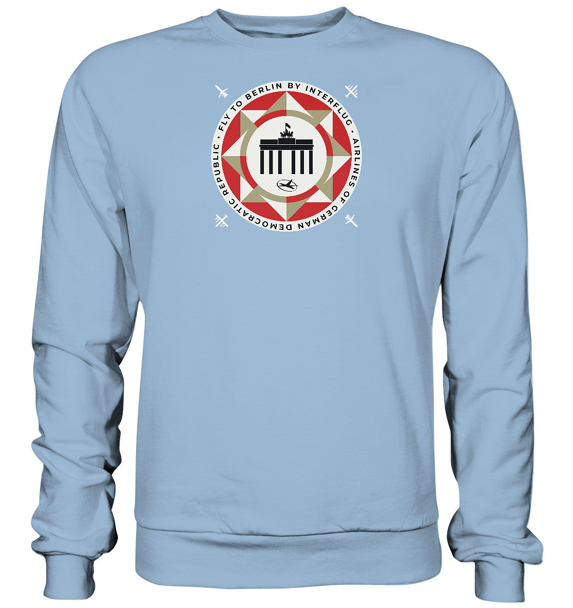 DDR Ostalgie Pullover Unisex • FLY TO BERLIN WITH INTERFLUG - ORIGINALWERBUNG