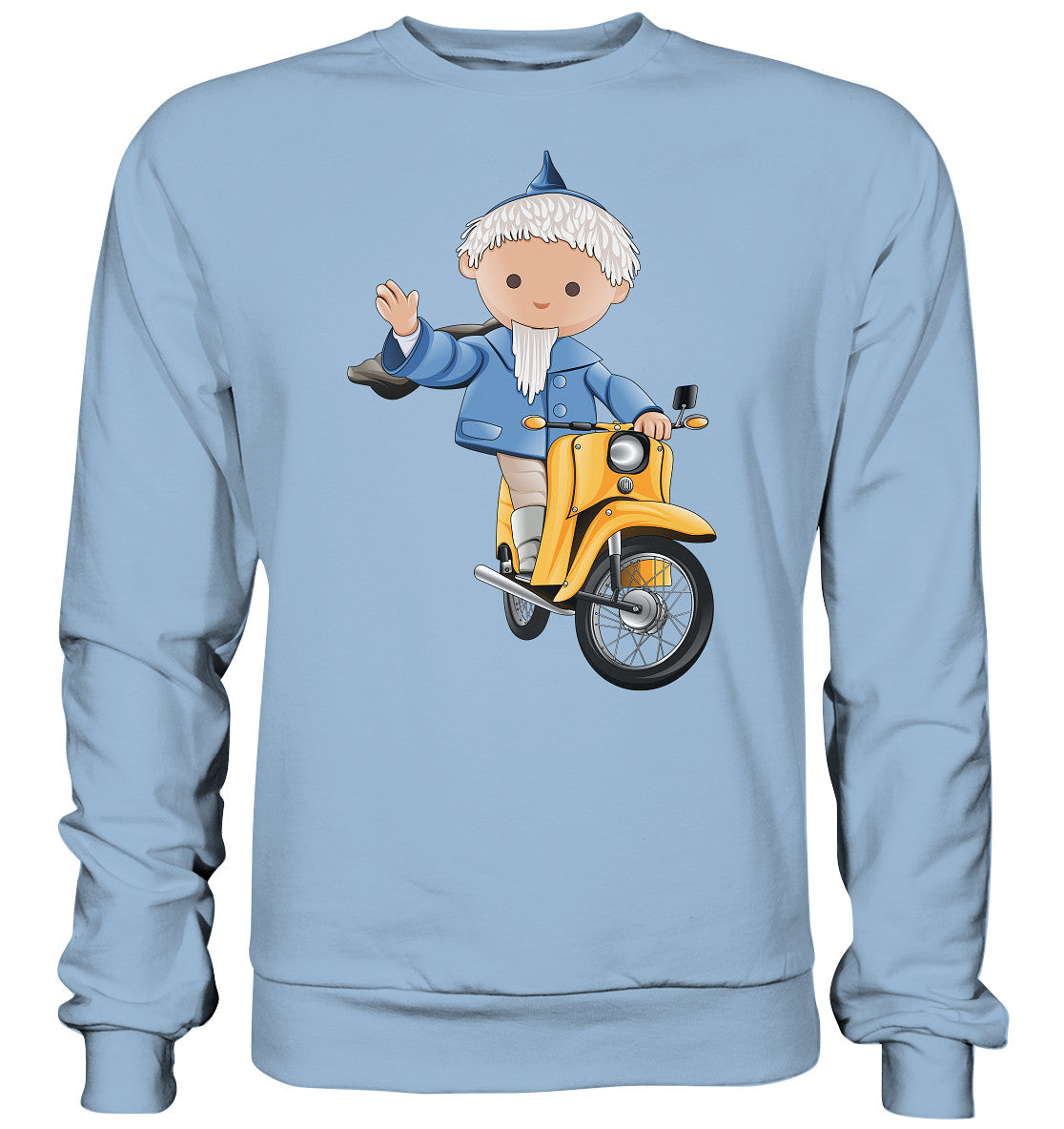 DDR Ostalgie Pullover Unisex • UNSER SANDMÄNNCHEN - AUF DER SCHWALBE - BLAU (PU-137, 1973)