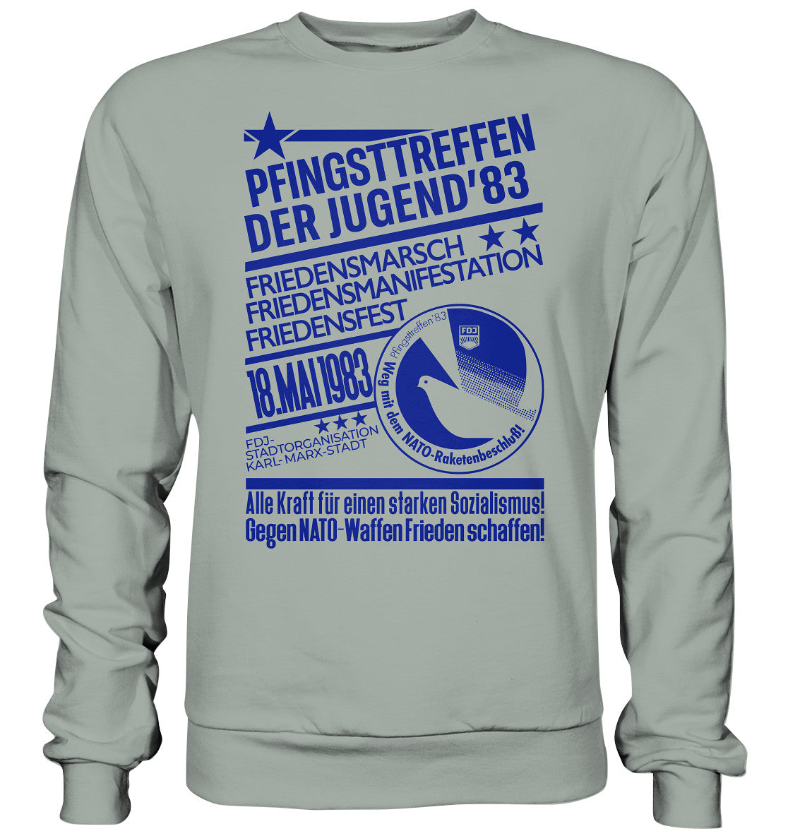 PULLOVER UNISEX • PFINGSTTREFFEN 1983 - GEGEN NATO-WAFFEN - ORIGINAL ILLUSTRATION