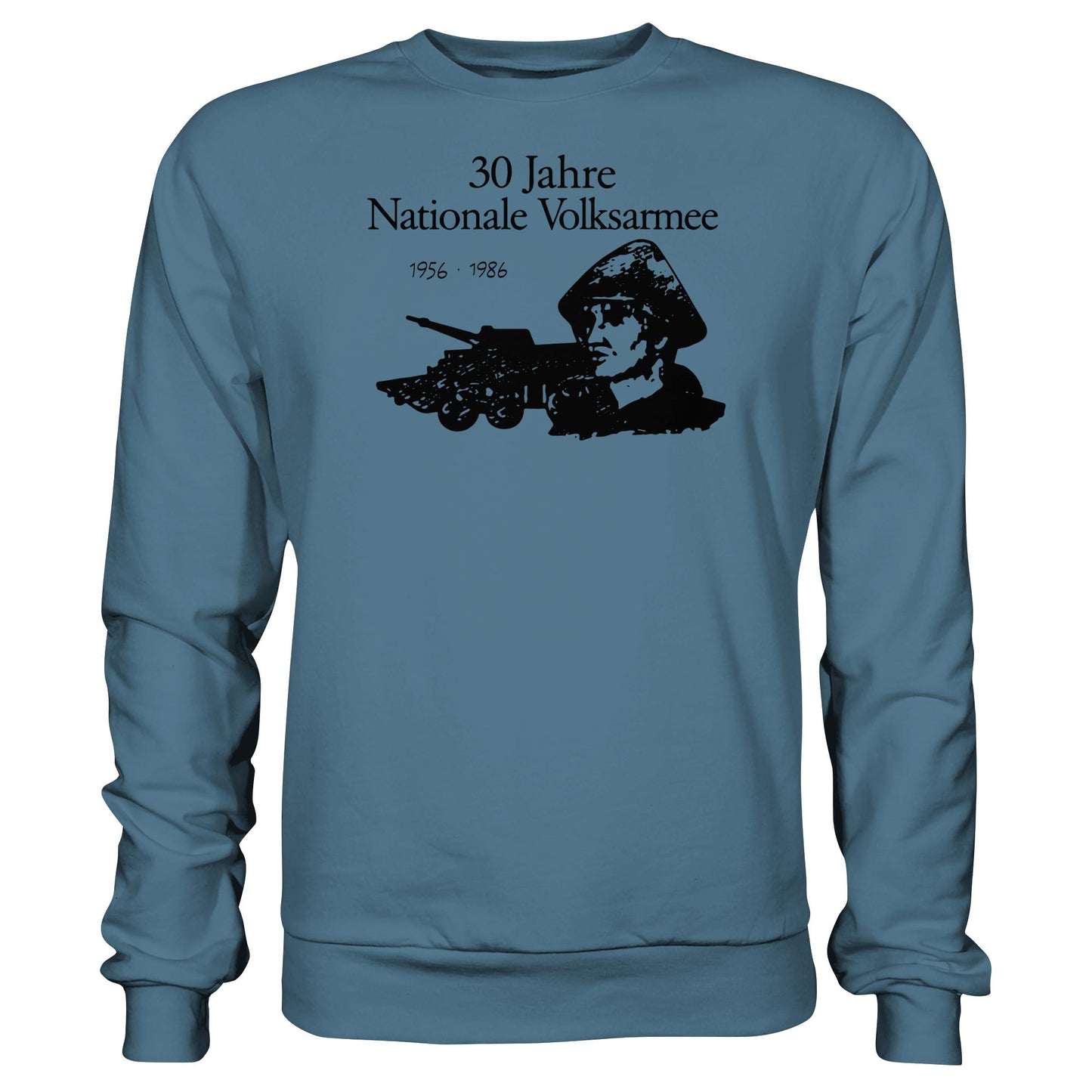 DDR Ostalgie Pullover Unisex • 30 JAHRE NATIONALE VOLKSARMEE (ORIGINAL BRIEFMARKE)