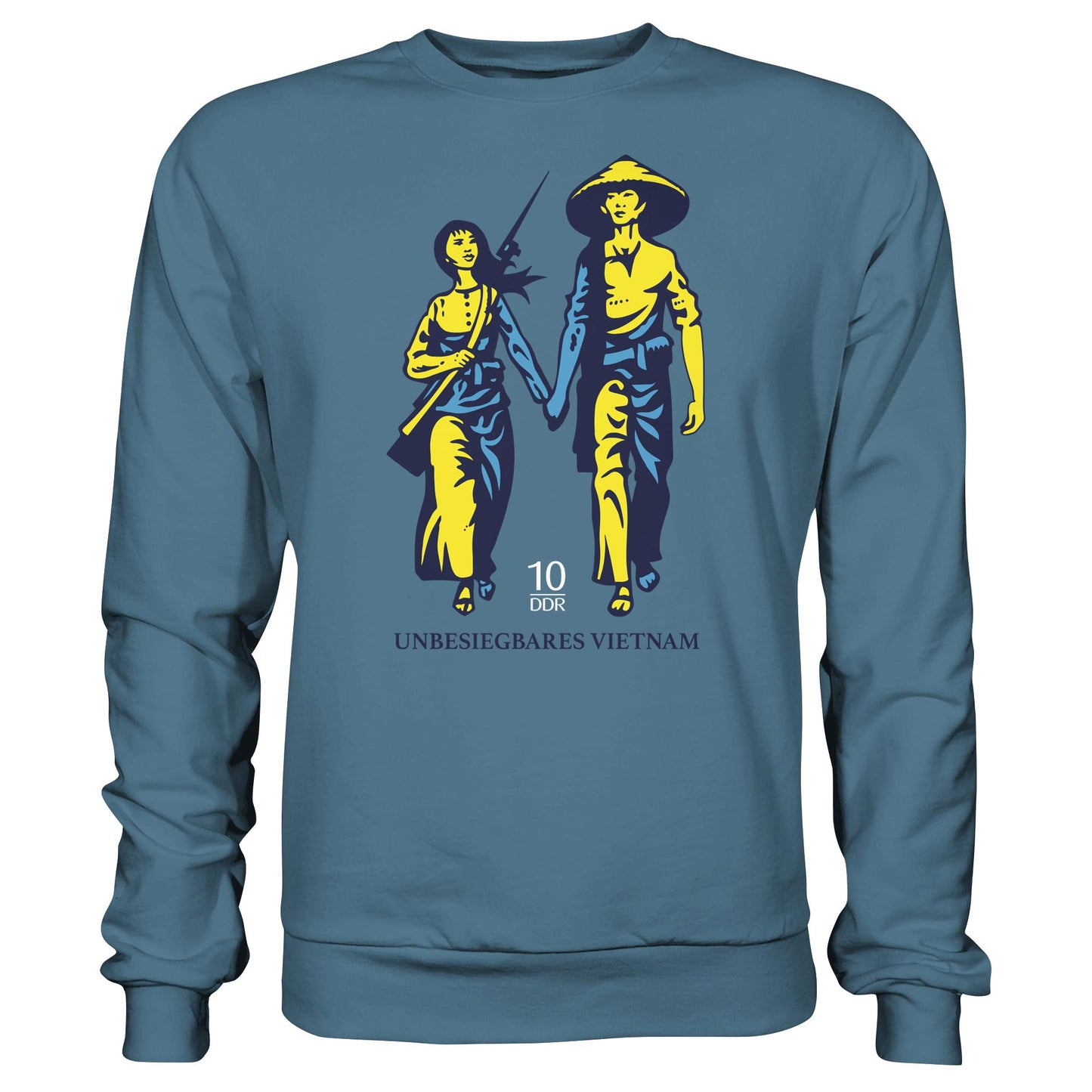 DDR Ostalgie Pullover Unisex • UNBESIEGBARES VIETNAM (ORIGINAL DDR-BRIEFMARKE)