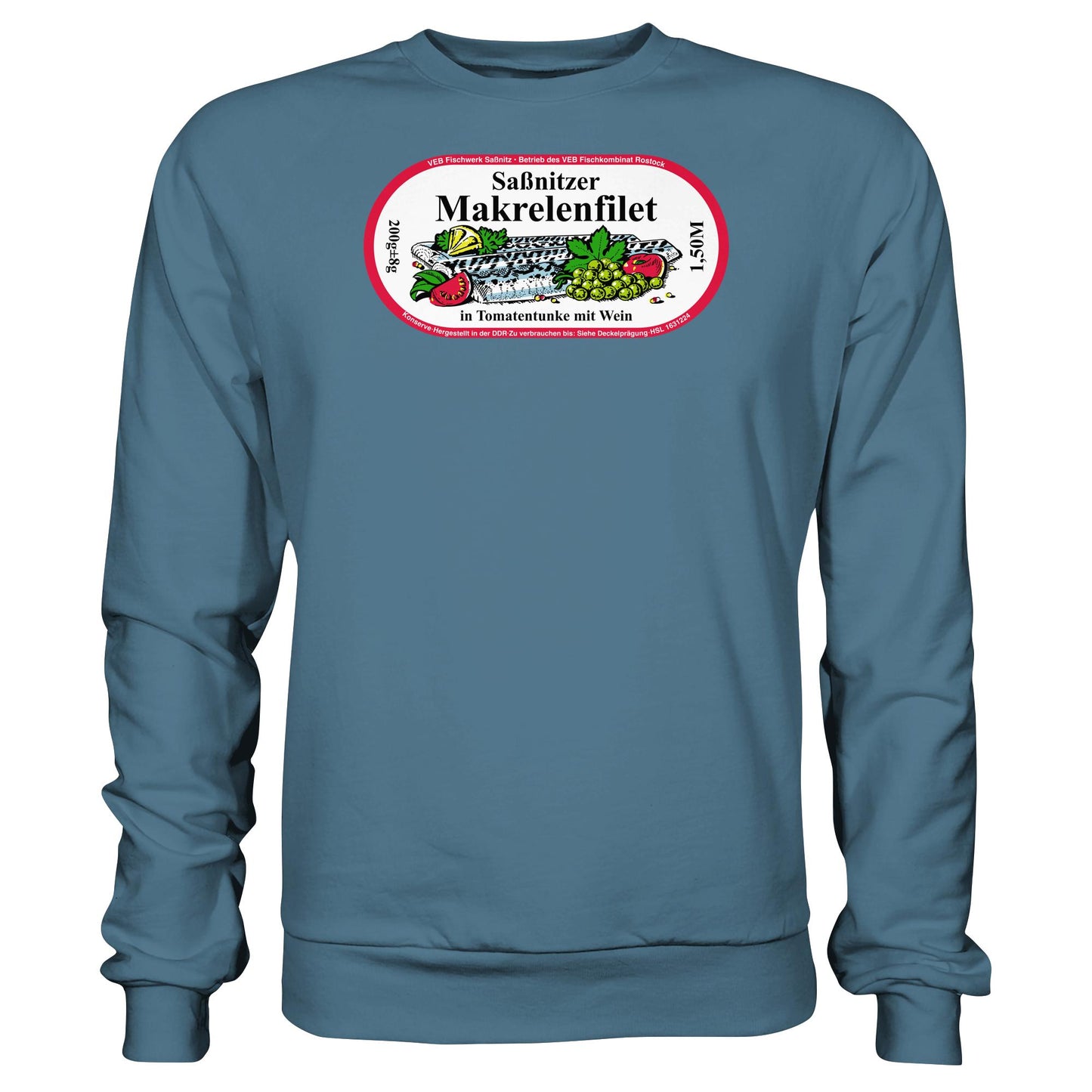 DDR Ostalgie Pullover Unisex • SASSNITZER MAKRELENFILET - VEB FISCHWERK