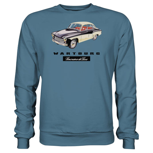 DDR Ostalgie Pullover Unisex • WARTBURG - LIMOUSINE DE LUXE (ORIGINAL WERBUNG)