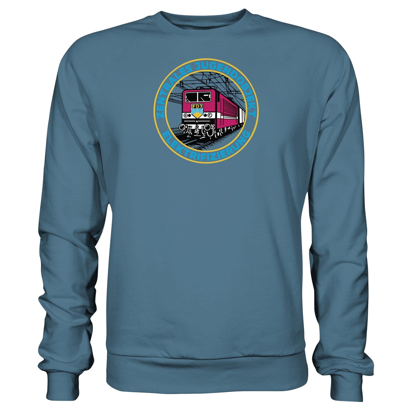 DDR Ostalgie Pullover Unisex • DR - FDJ ZENTRALES JUGENDOBJEKT ELEKTRIFIZIERUNG