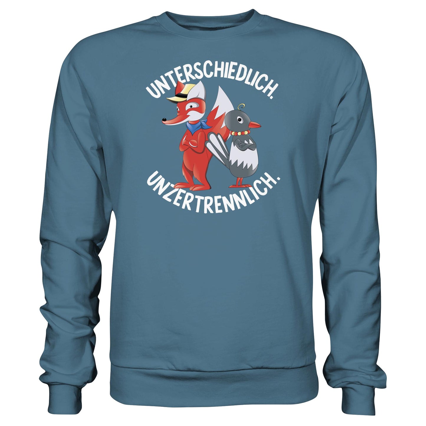 DDR Ostalgie Pullover Unisex • UNSER SANDMÄNNCHEN - HERR FUCHS & FRAU ELSTER, UNZERTRENNLICH