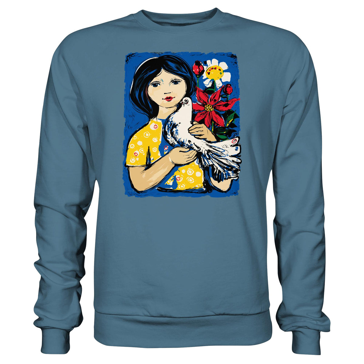 DDR Ostalgie Pullover Unisex • WALTER WOMACKA - MÄDCHEN MIT FRIEDENSTAUBE