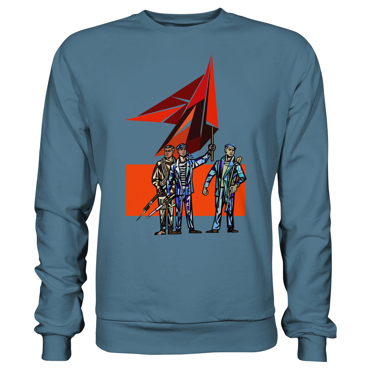 DDR Ostalgie Kapuze / Hoodie Unisex • WALTER WOMACKA - BEWAFFNETE ARBEITER (STAATSRATSGEBÄUDE, Aus der Geschichte der Deutschen Arbeiterbewegung, 1964)