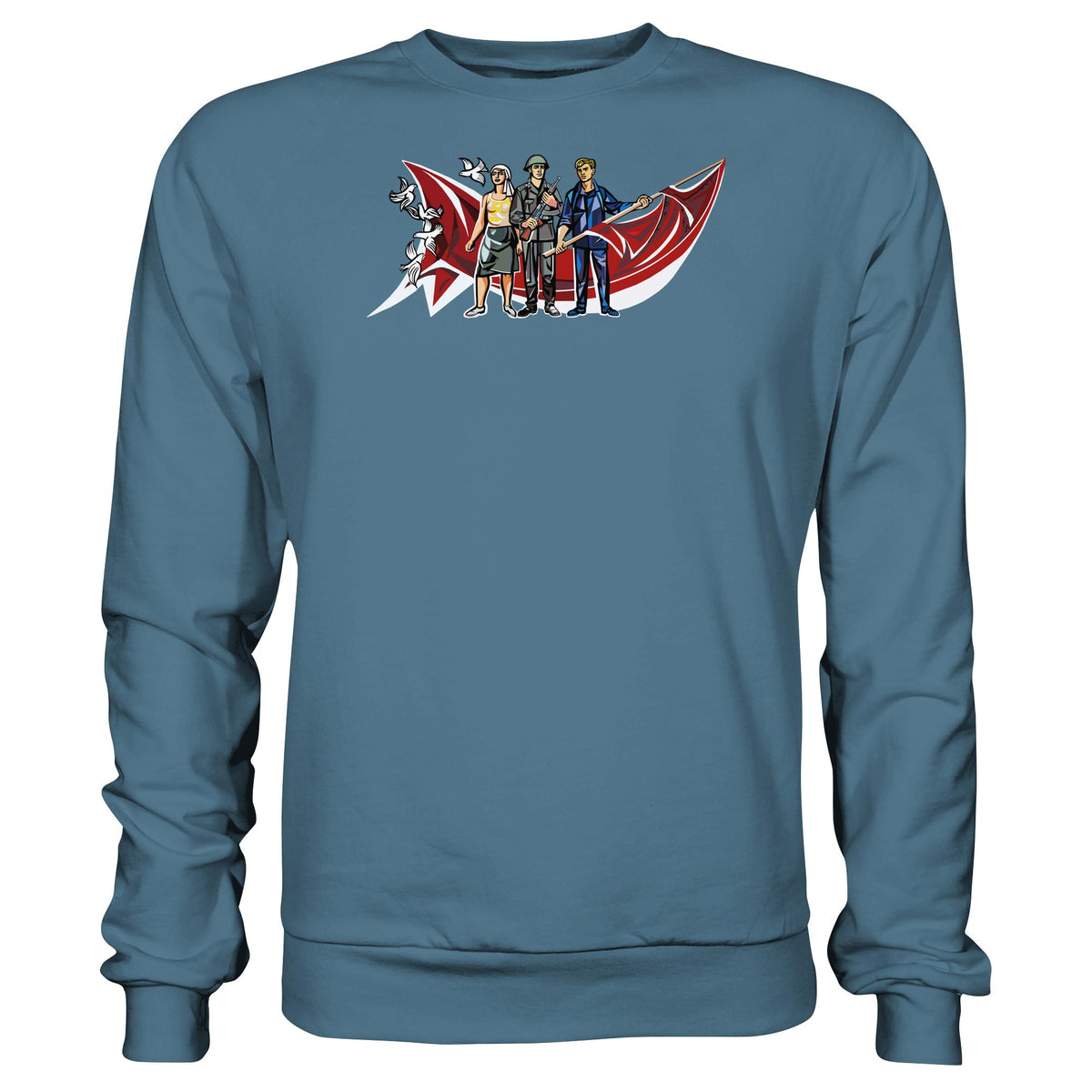 WALTER WOMACKA - BÄUERIN, NVA-SOLDAT & ARBEITER (MOSAIK HAUS DES LEHRERS, 1964) | DDR Ostalgie Pullover Unisex
