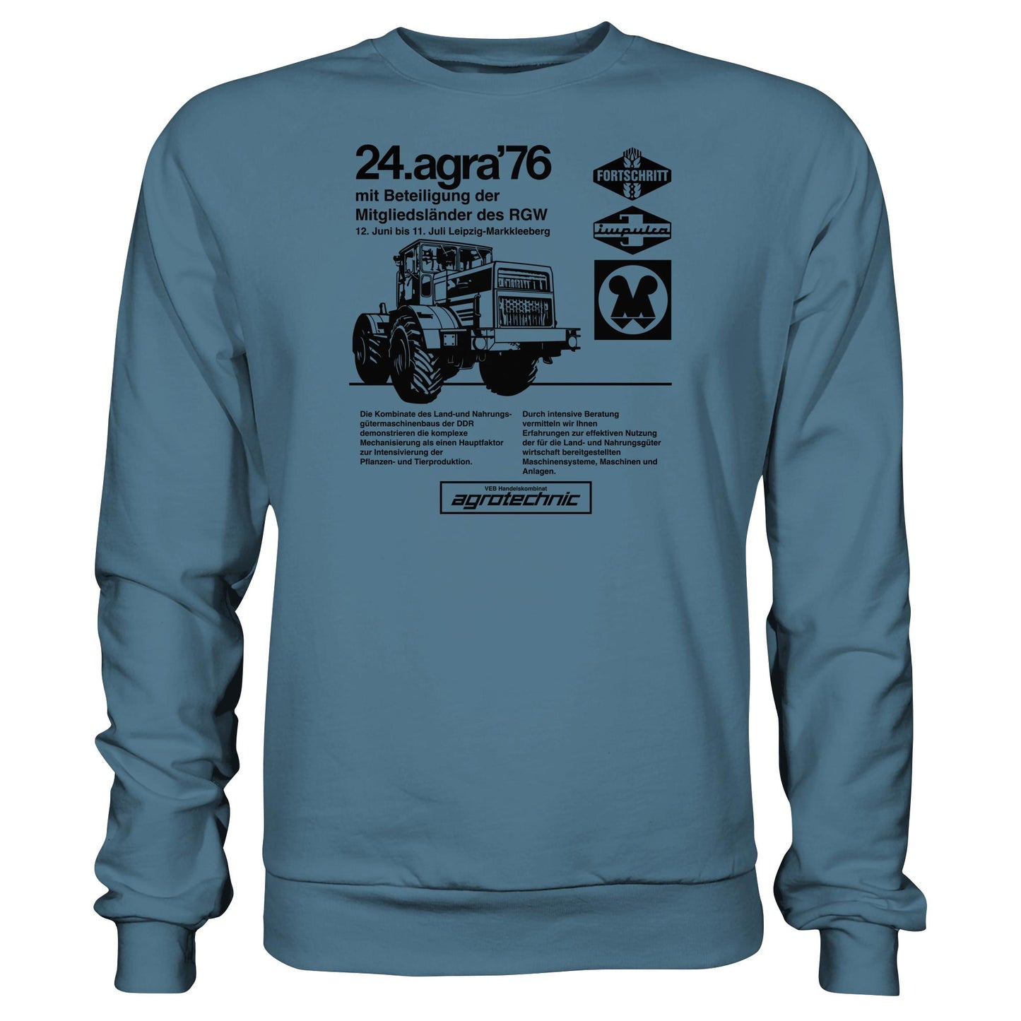DDR Ostalgie Pullover Unisex • AGRA 1976, LEIPZIG-MARKKLEEBERG