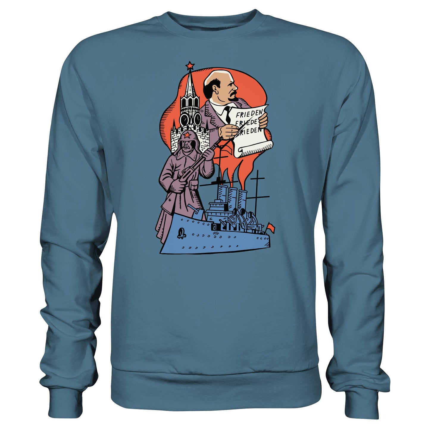 DDR Ostalgie Pullover Unisex • JAHRESTAG OKTOBERREVOLUTION 1917 (ORIGINAL POSTSTEMPEL)