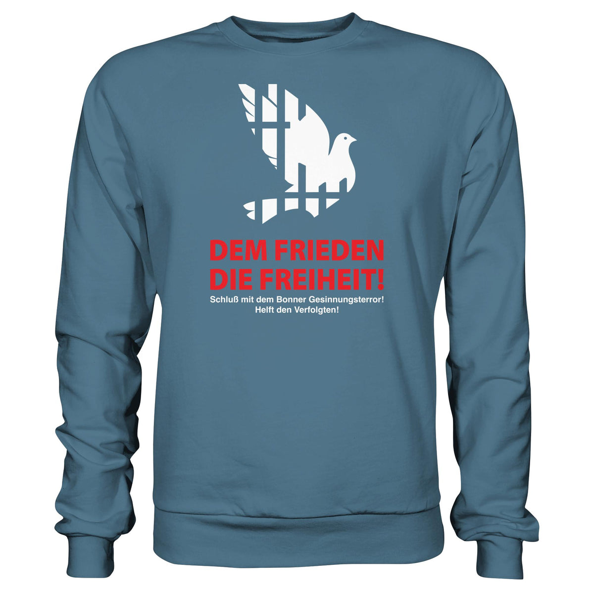 DDR Ostalgie Pullover Unisex • DEM FRIEDEN DIE FREIHEIT! (ORIGINAL-PLAKAT)