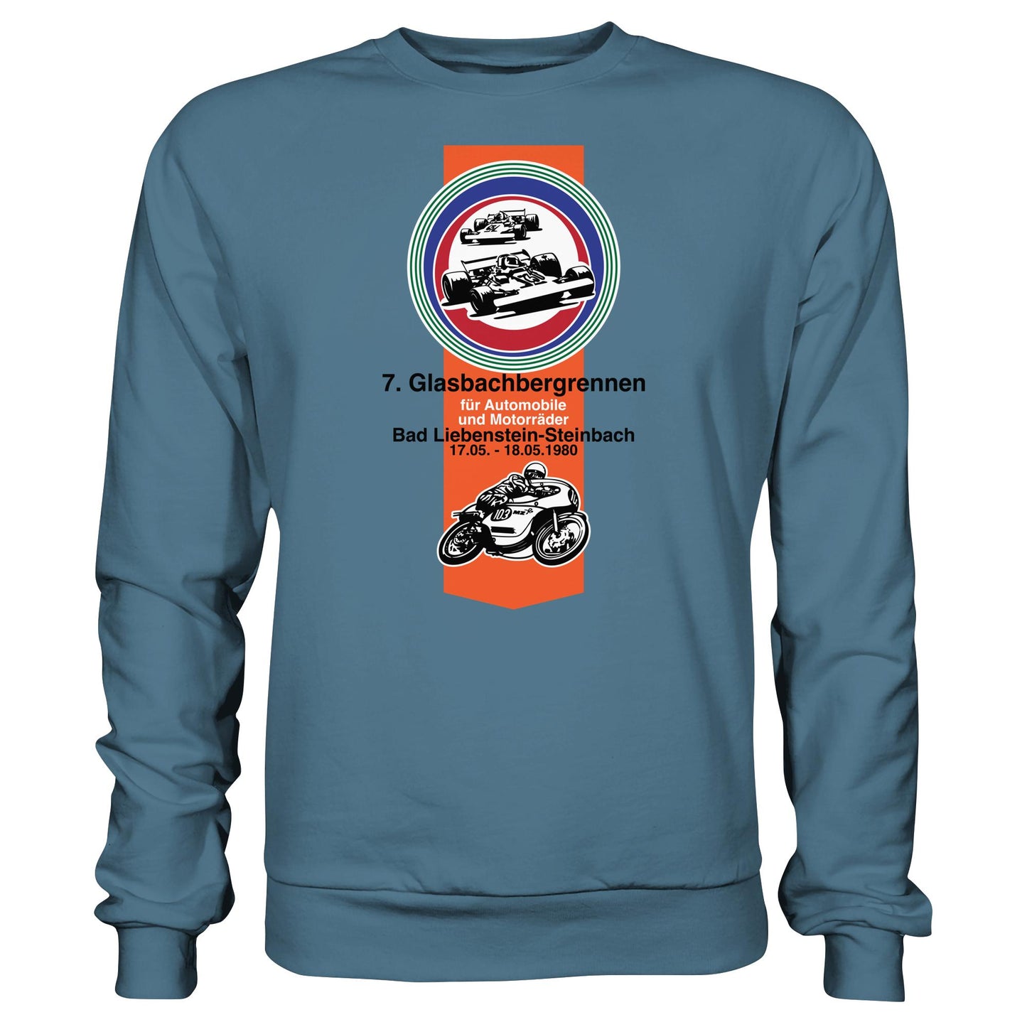 DDR Ostalgie Pullover Unisex • GLASBACHBERGRENNEN BAD LIEBENSTEIN (ORIGINAL WIMPEL)