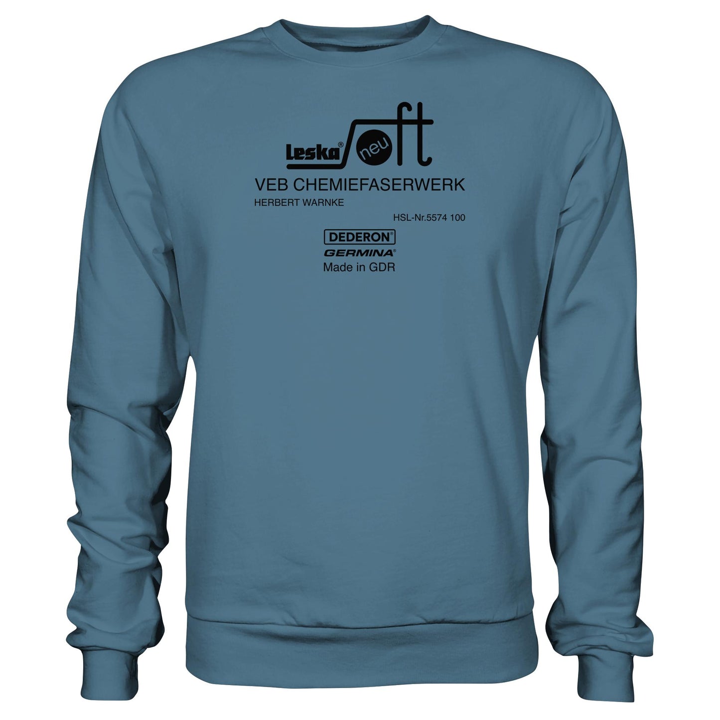 DDR Ostalgie Pullover Unisex • LESKA VEB CHEMIEFASERWERK HERBERT WARNKE - DEDERON, GERMINA