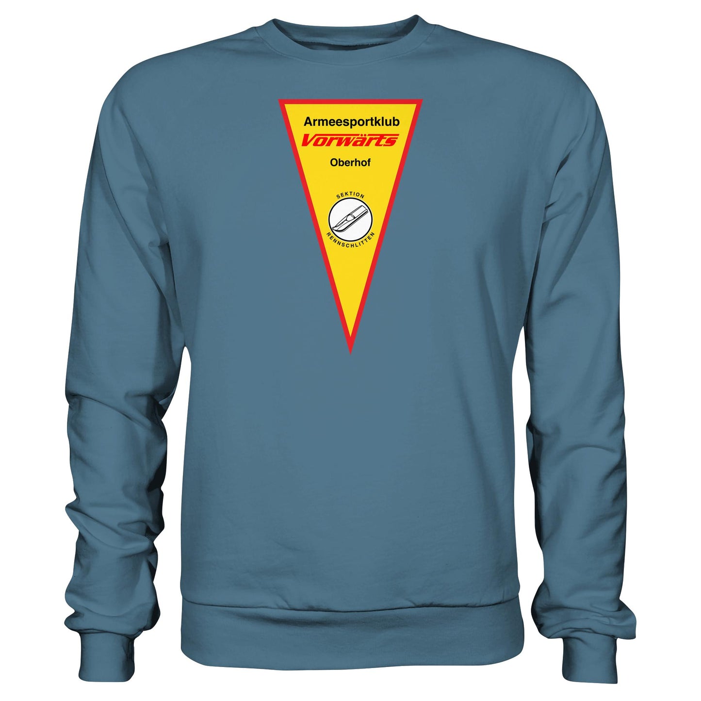 DDR Ostalgie Pullover Unisex • ARMEESPORTKLUB VORWÄRTS OBERHOF - RENNSCHLITTEN