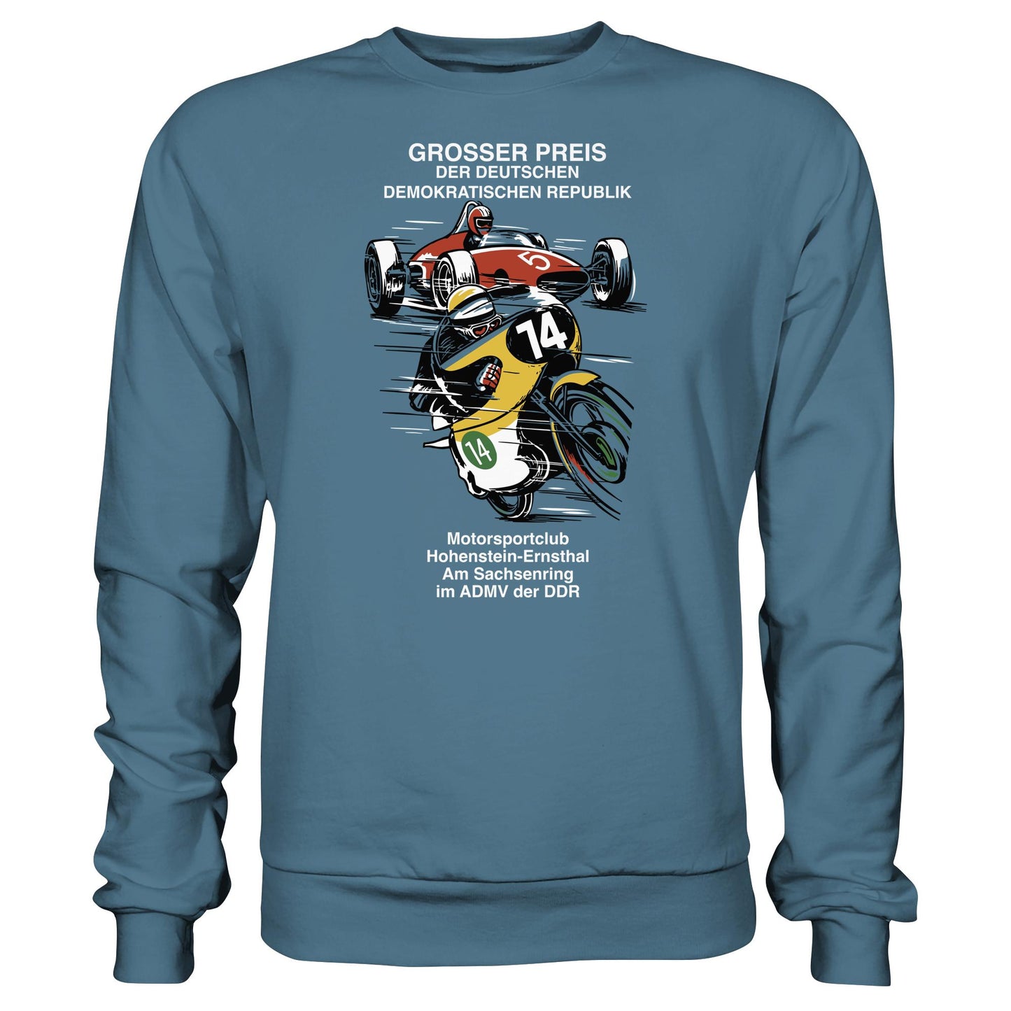 DDR Ostalgie Pullover Unisex • MOTORSPORT HOHENSTEIN-ERNSTHAL - GROSSER PREIS DER DDR