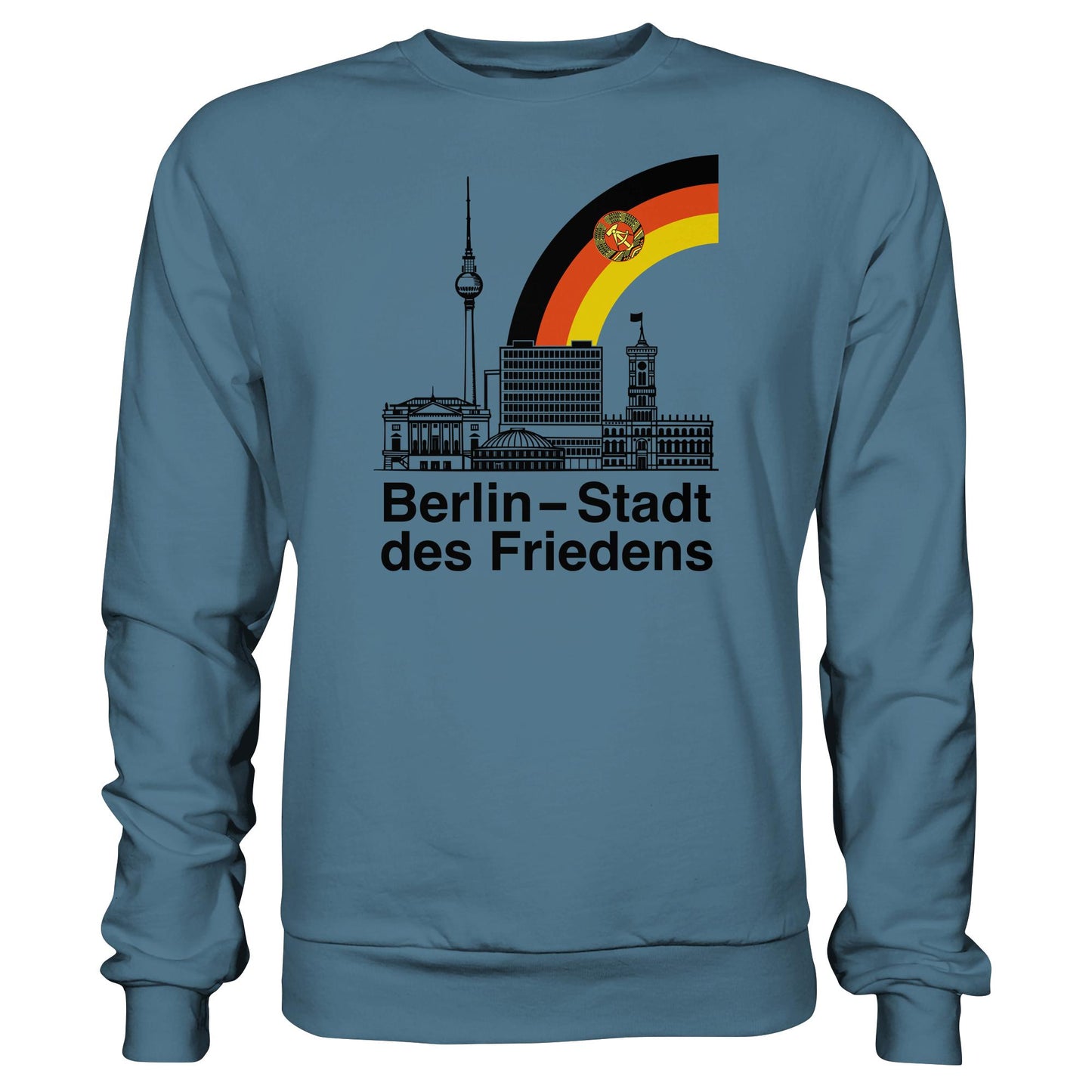 DDR Ostalgie Pullover Unisex • BERLIN - STADT DES FRIEDENS (ORIGINAL POSTSTEMPEL)