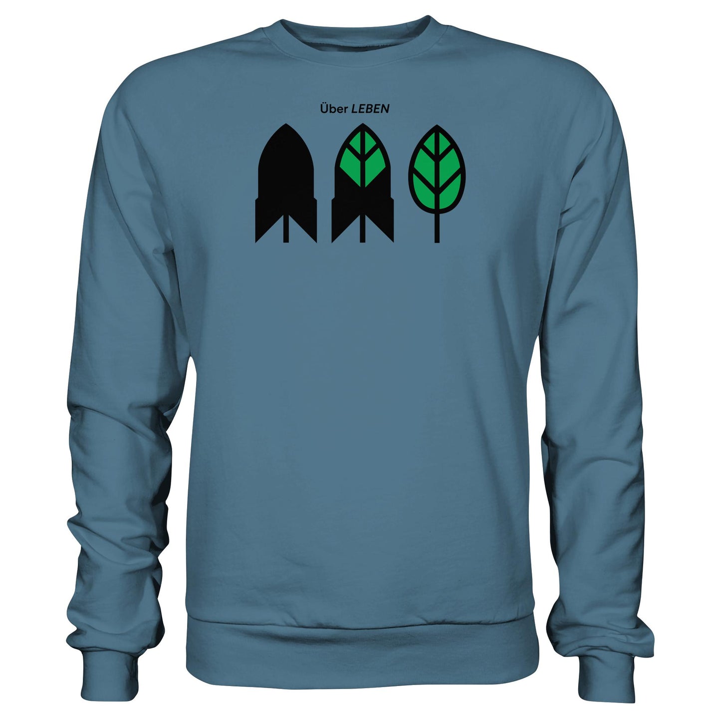 DDR Ostalgie Pullover Unisex • ÜBER LEBEN (ORIGINAL FRIEDENS-PLAKAT)