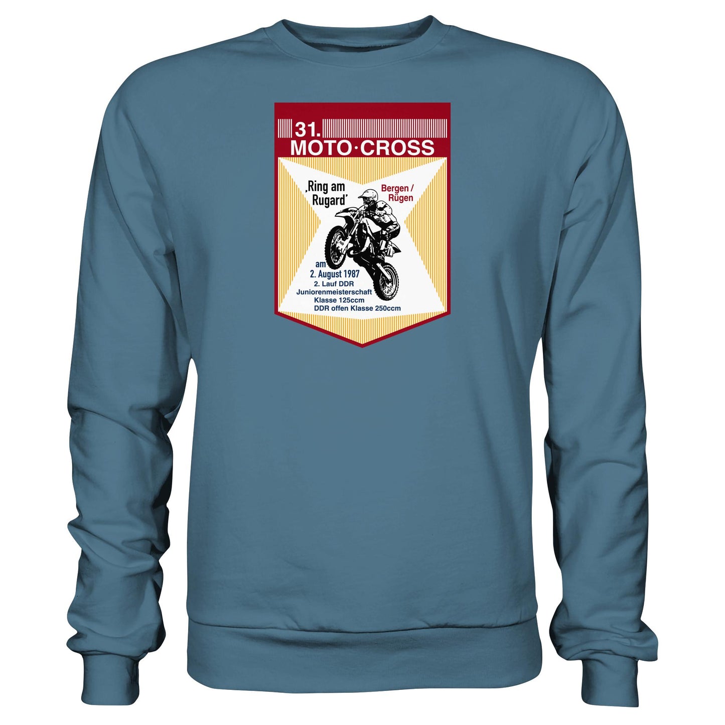 DDR Ostalgie Pullover Unisex • 31. MOTO-CROSS DDR-MEISTERSCHAFT - 1987 BERGEN RÜGEN