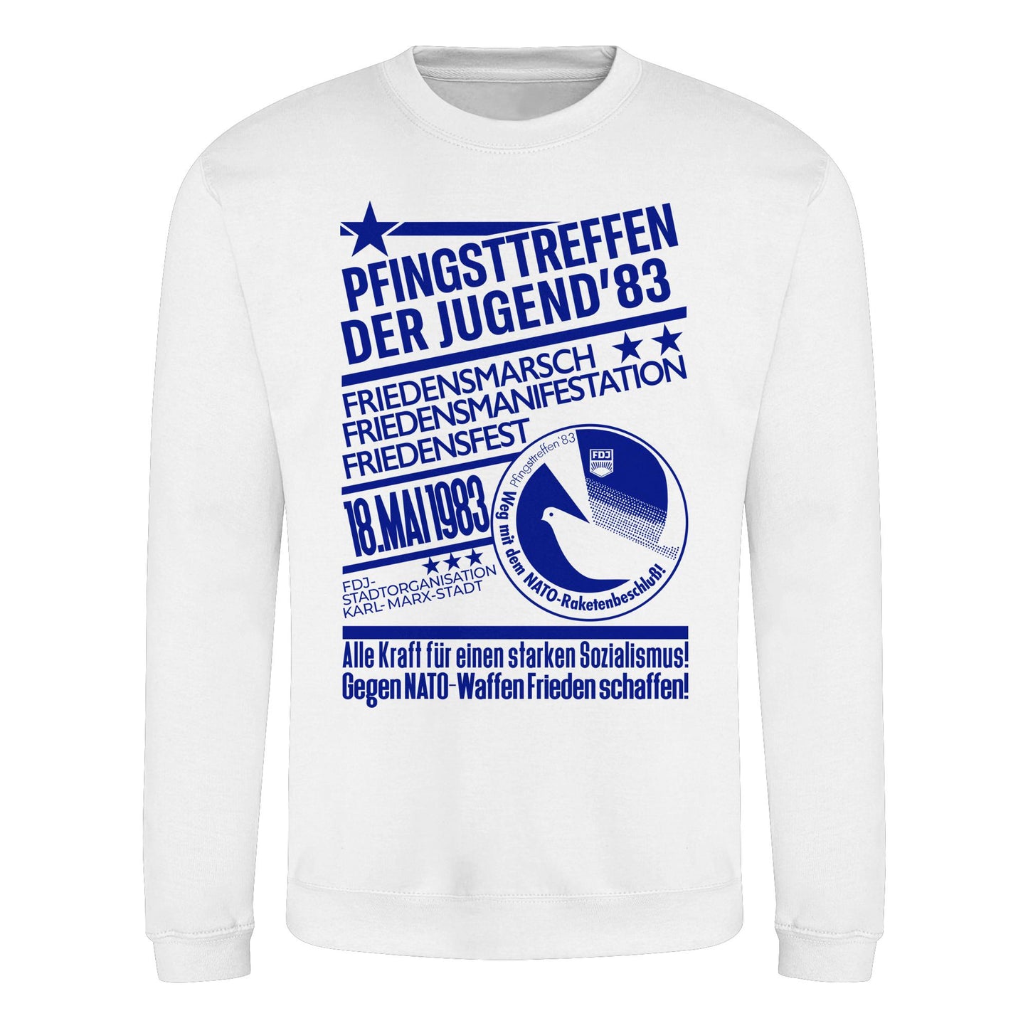 PULLOVER UNISEX • PFINGSTTREFFEN 1983 - GEGEN NATO-WAFFEN - ORIGINAL ILLUSTRATION