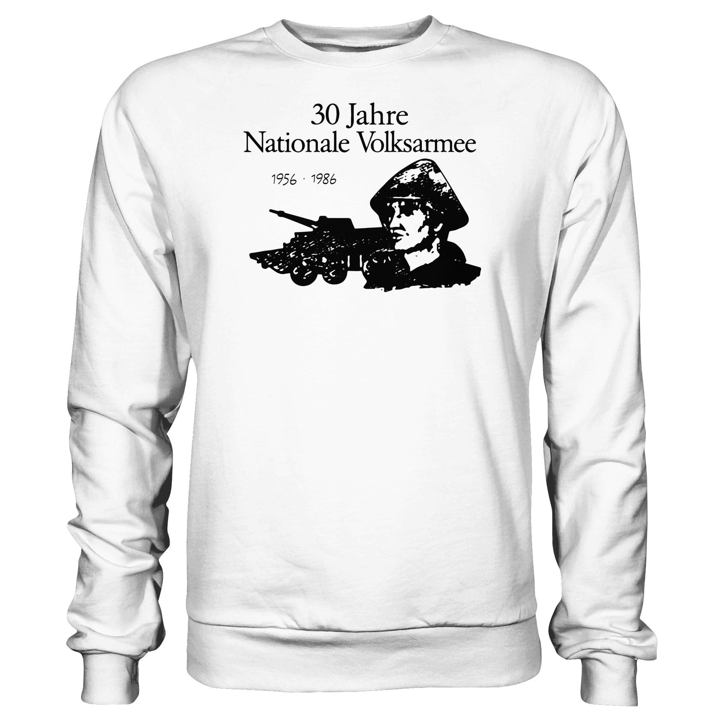 DDR Ostalgie Pullover Unisex • 30 JAHRE NATIONALE VOLKSARMEE (ORIGINAL BRIEFMARKE)