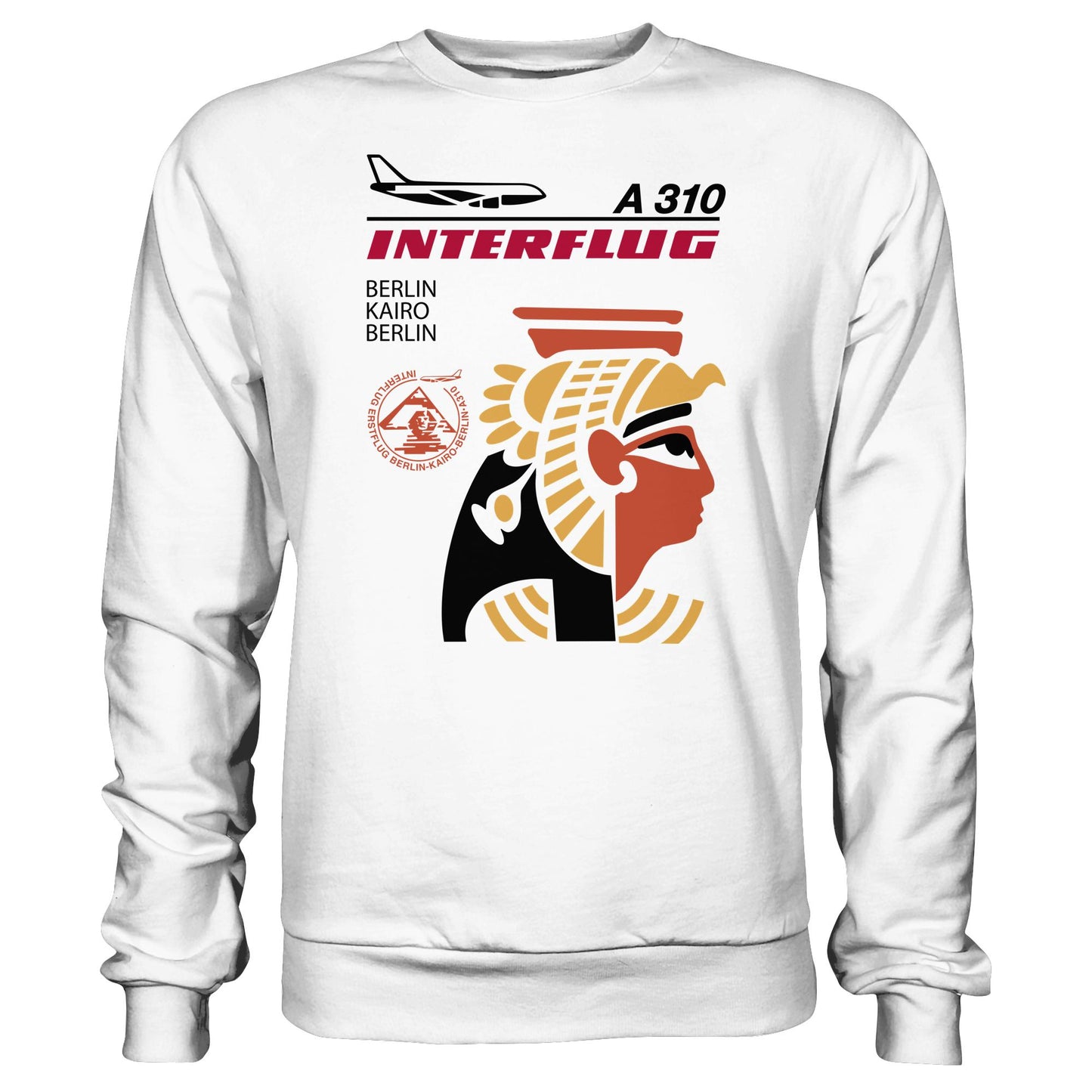 DDR Ostalgie Pullover Unisex • INTERFLUG BERLIN - KAIRO (ORIGINAL SONDERSTEMPEL)