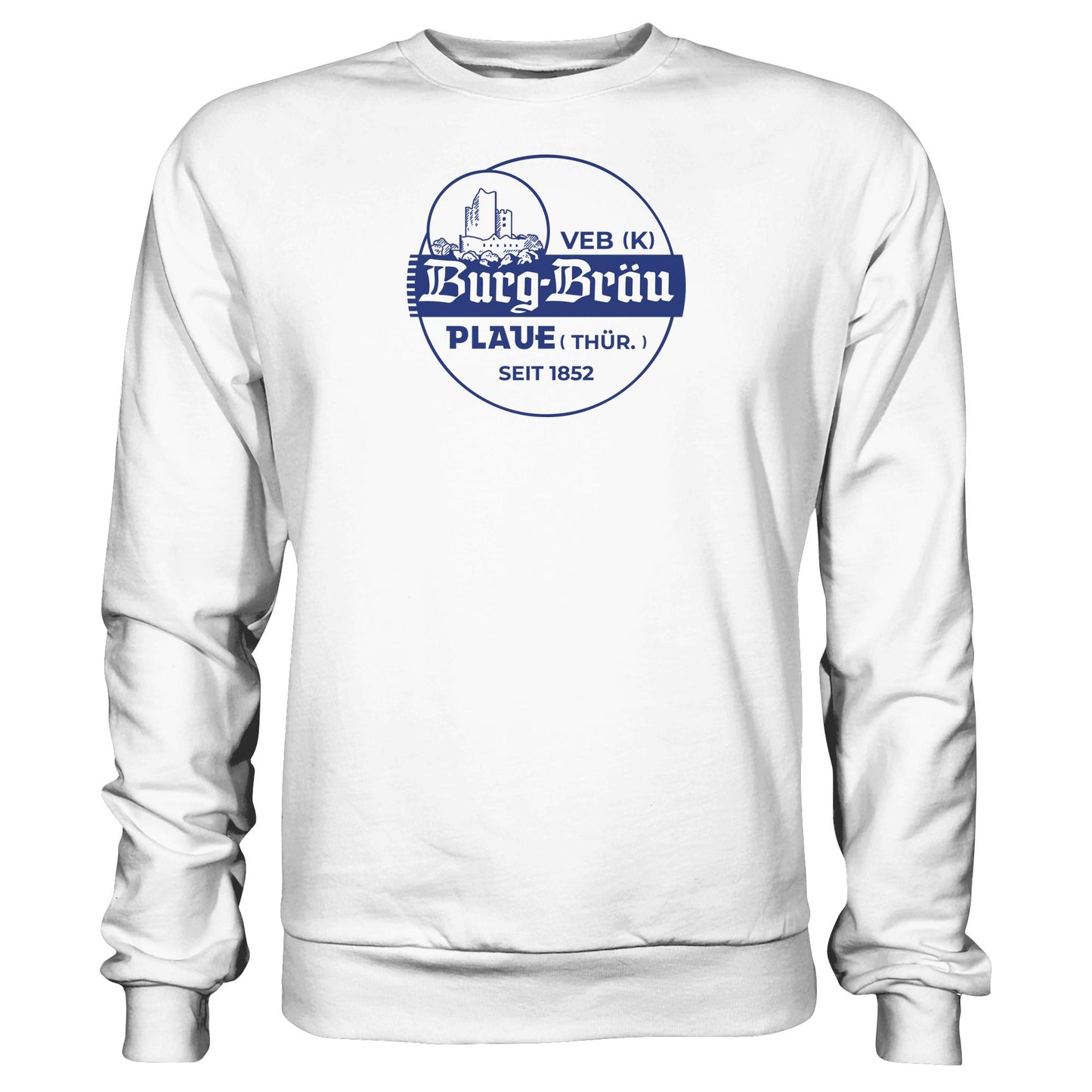 DDR Ostalgie Pullover Unisex • VEB BURG-BRÄU PLAUE BIERE