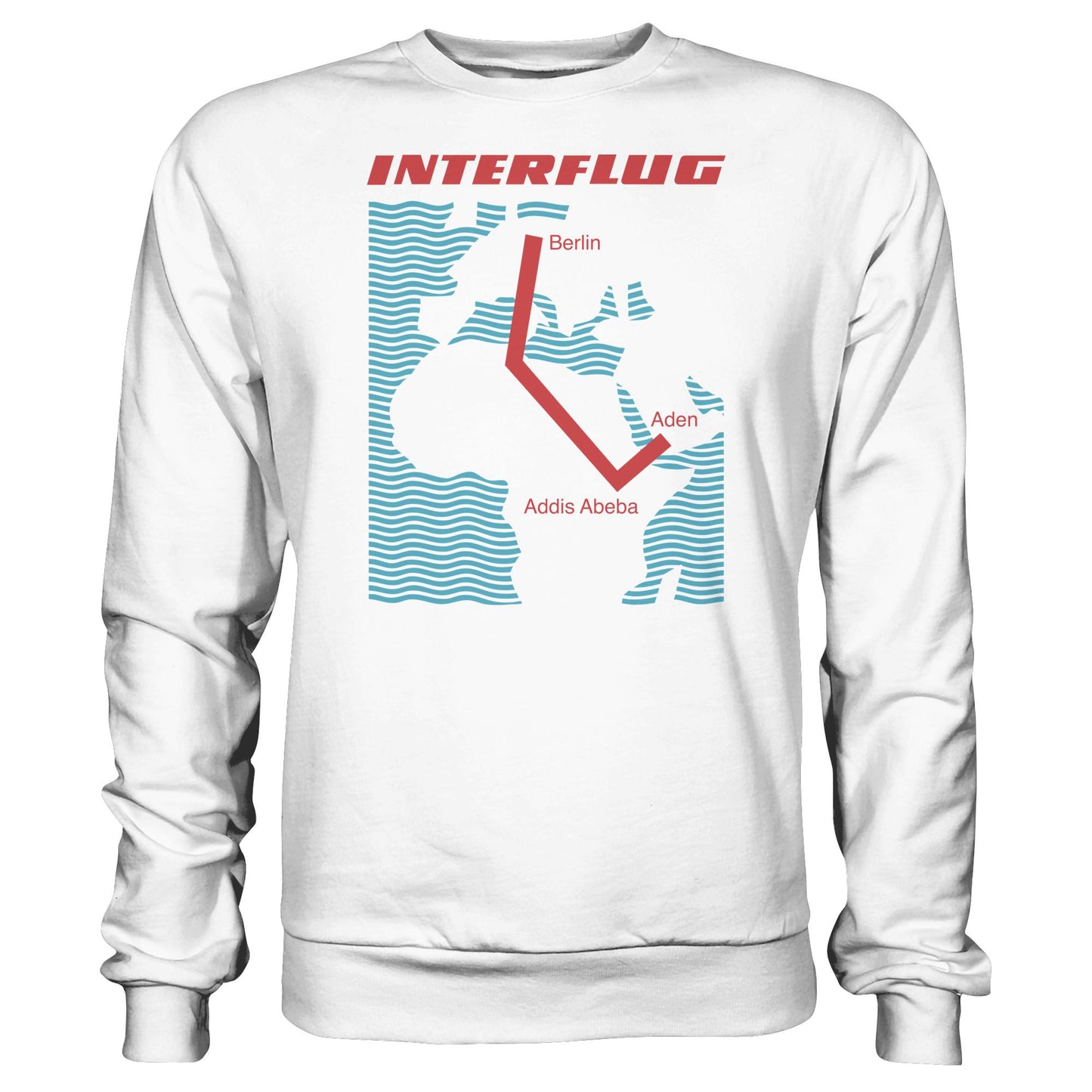 DDR Ostalgie Pullover Unisex • INTERFLUG BERLIN - ADDIS ABEBA (ORIGINAL SONDERSTEMPEL)