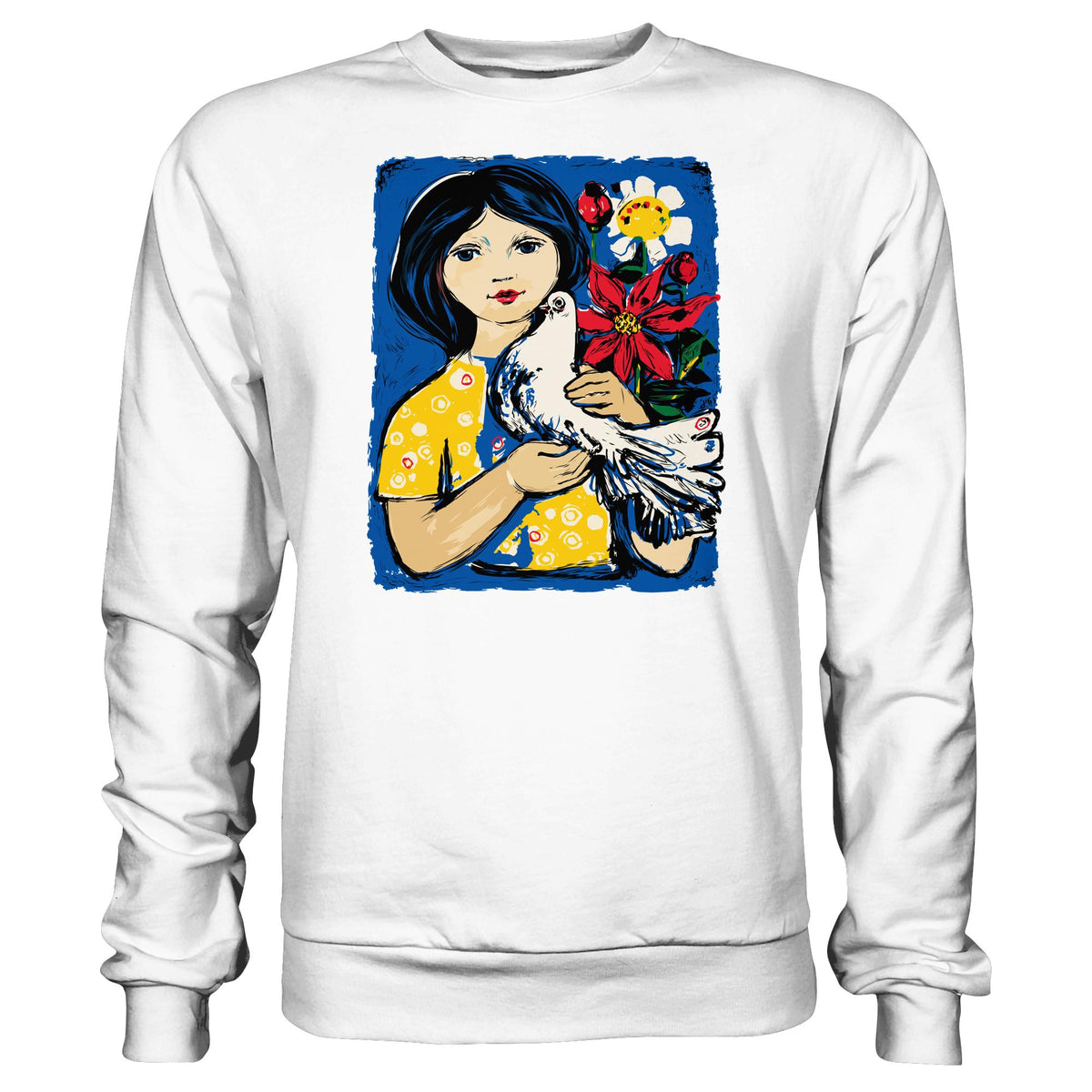 DDR Ostalgie Pullover Unisex • WALTER WOMACKA - MÄDCHEN MIT FRIEDENSTAUBE