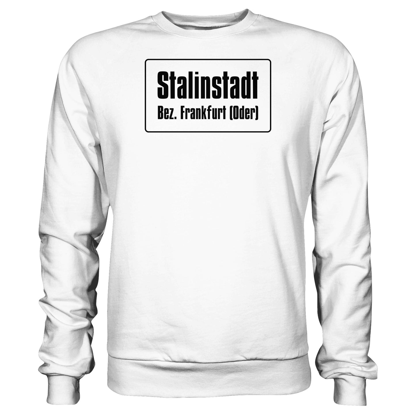 DDR Ostalgie Pullover Unisex • STALINSTADT - EISENHÜTTENKOMBINAT OST EKO (ORIGINAL-SCHILD)