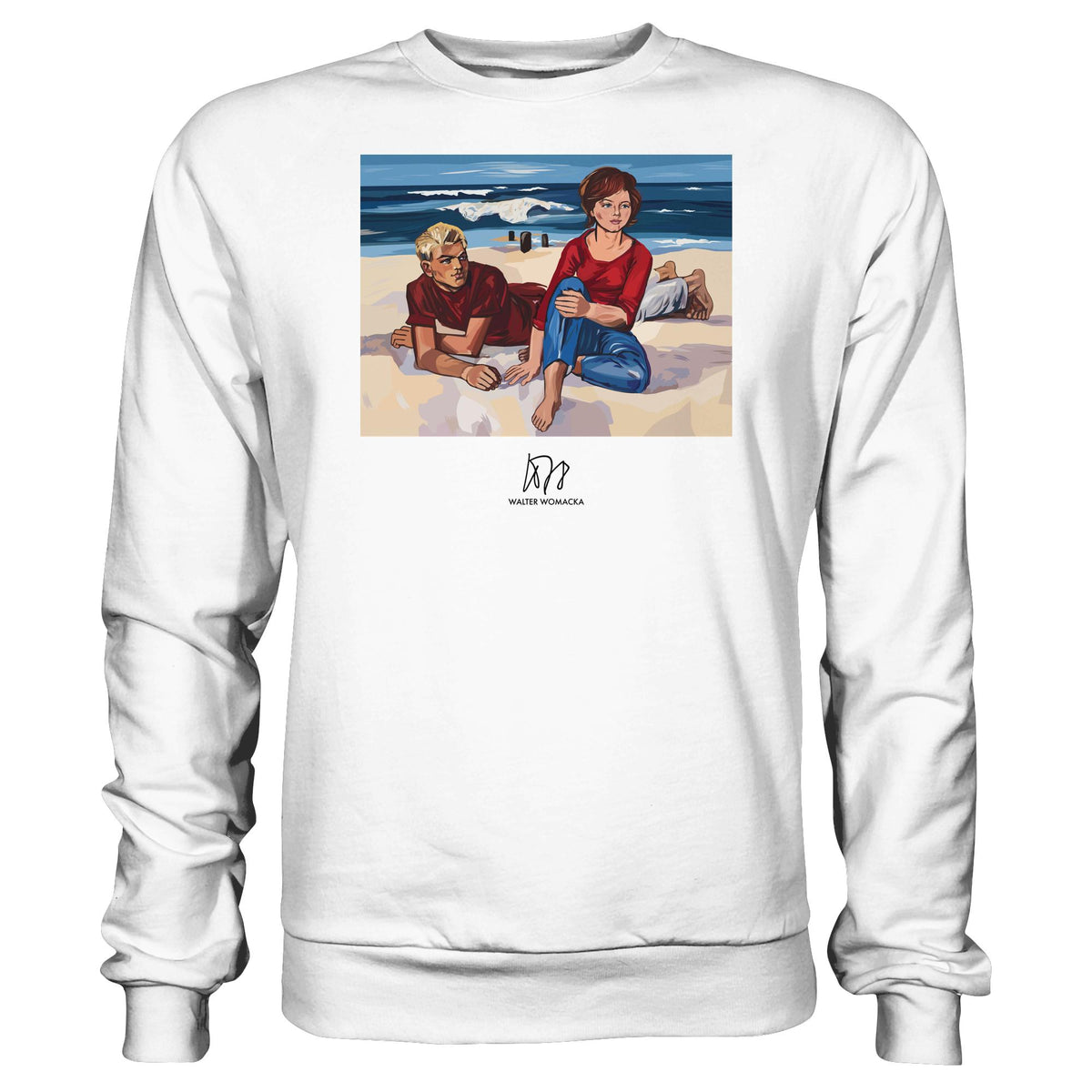 DDR Ostalgie Pullover Unisex • WALTER WOMACKA - AM STRAND (1962)