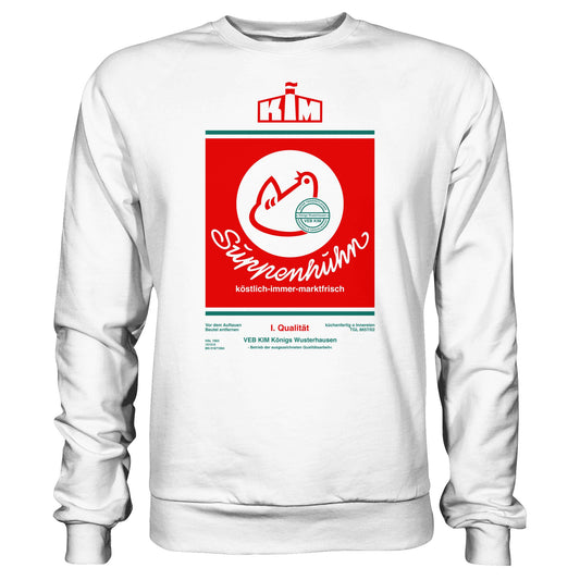 DDR Ostalgie Pullover Unisex • SUPPENHUHN - VEB KIM KÖNIGS WUSTERHAUSEN