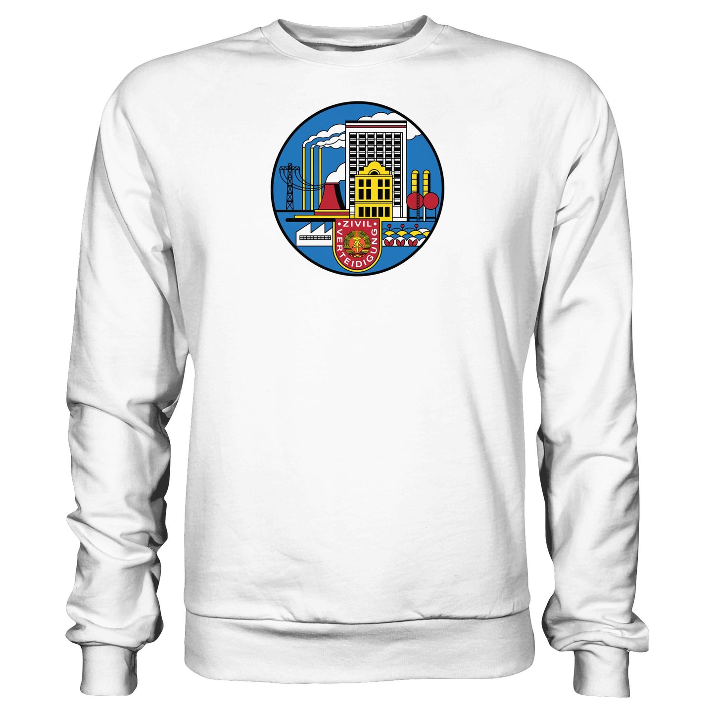 DDR Ostalgie Pullover Unisex • DDR ZIVILVERTEIDIGUNG (ORIGINAL GLAS-DESIGN)