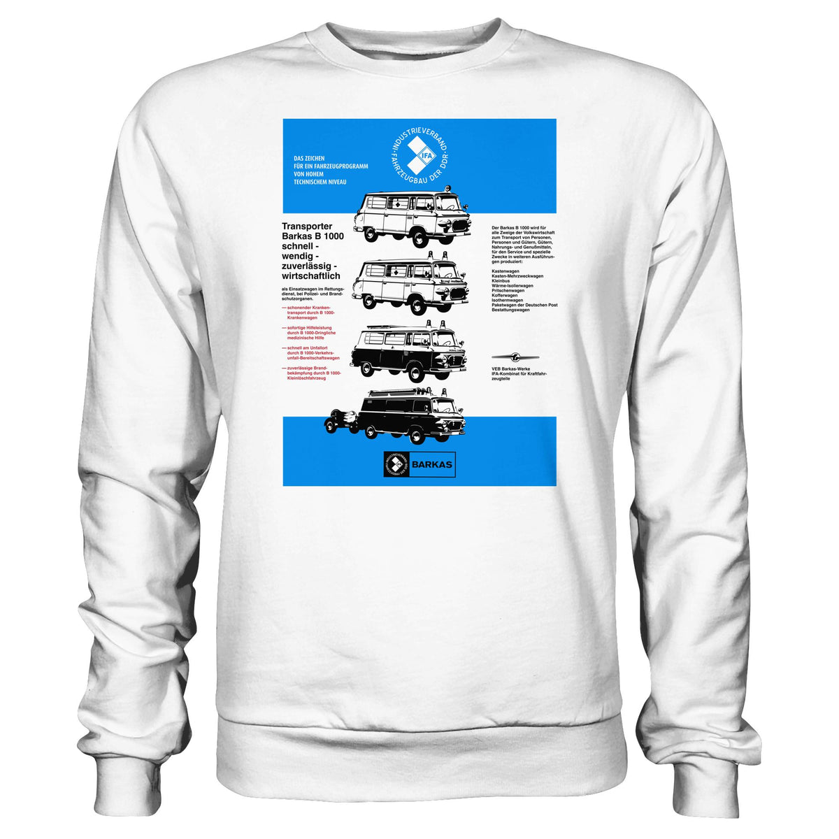 DDR Ostalgie Pullover Unisex • IFA BARKAS B 1000 (ORIGINAL-PLAKAT)